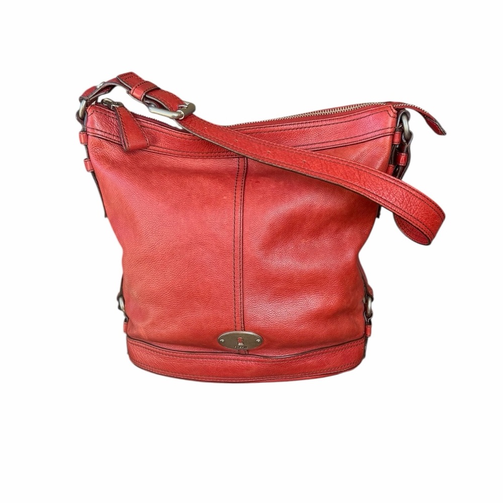 Fossil•Red Leather Shoulder Bag